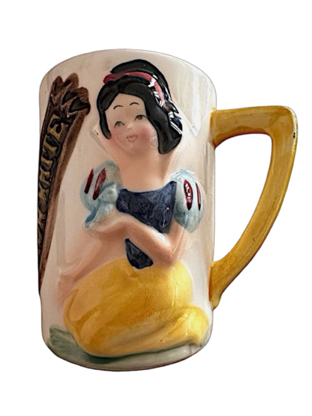 ENESCO Vintage 1960s WALT DISNEY “SNOW WHITE” 3D Glazed Porcelain Child Cup